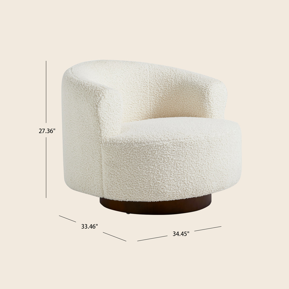 Boucle Round Swivel Chair