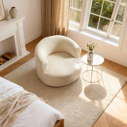 Boucle Round Swivel Chair