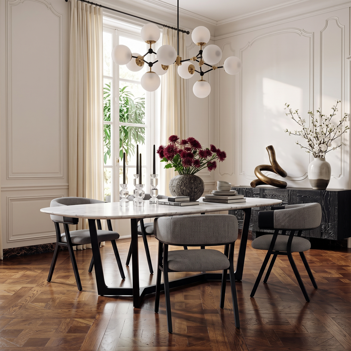 Moren curved Dining Chair (Set of 2)