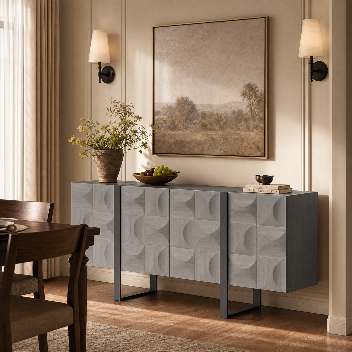 Antique 4-Door Sideboard (67")
