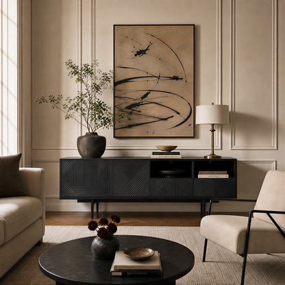Novara Black Oak Media Console (63'')