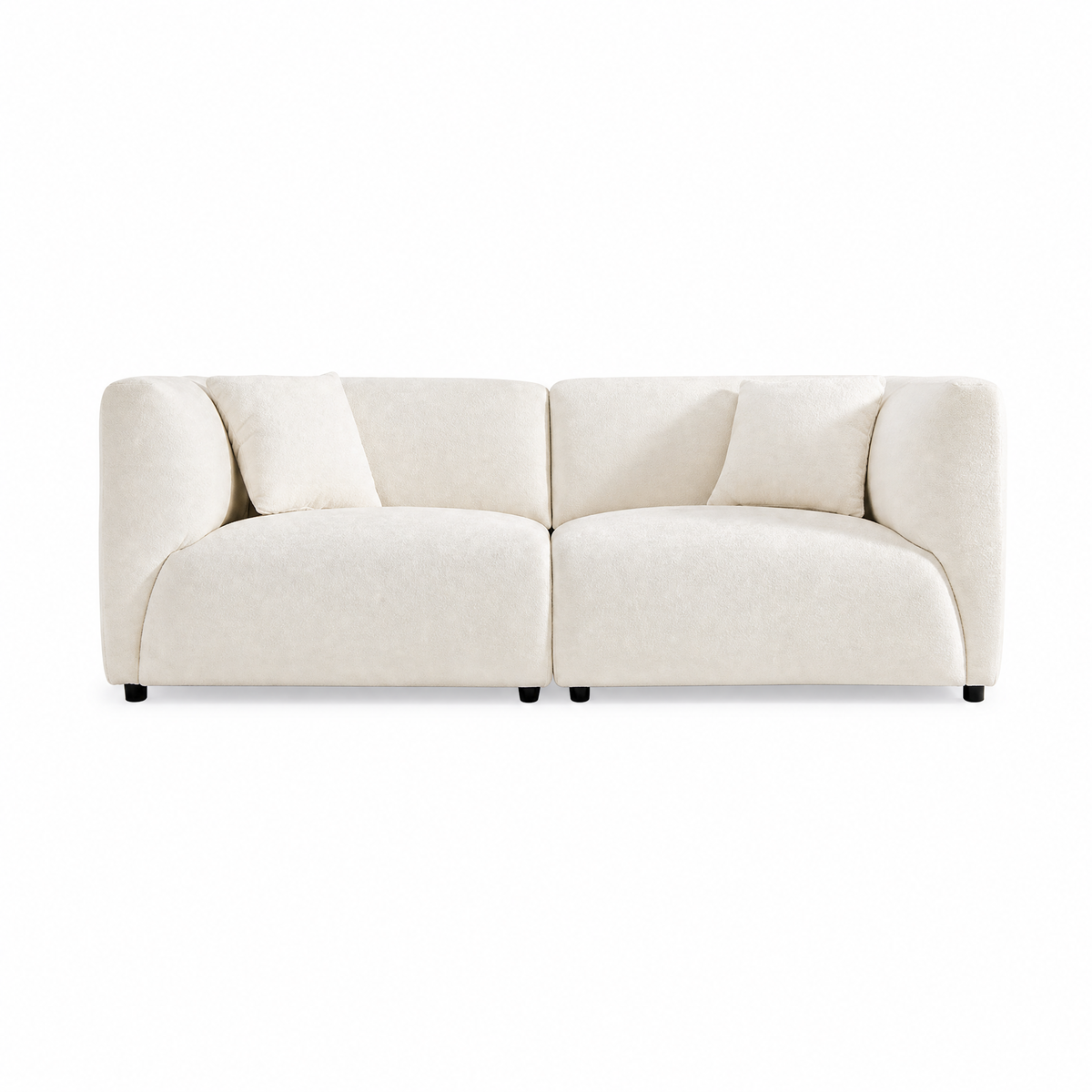 Celia Beige Chenille Modern Sofa (91")