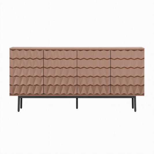 Reco Carved Pattern Wood Sideboard (70")